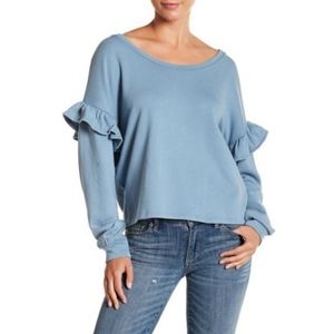Lucky Brand Ruffle Sleeve Oversized Sweater NWT